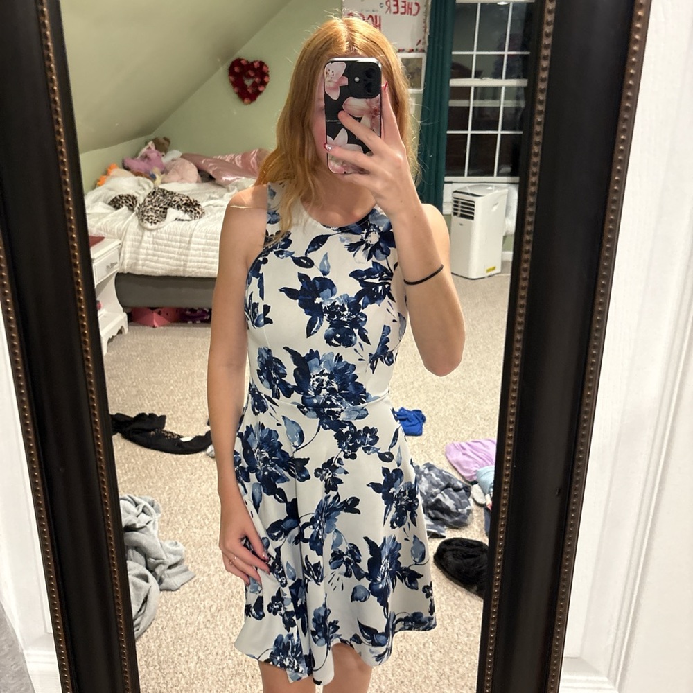 Soprano Blue Floral Mini Dress